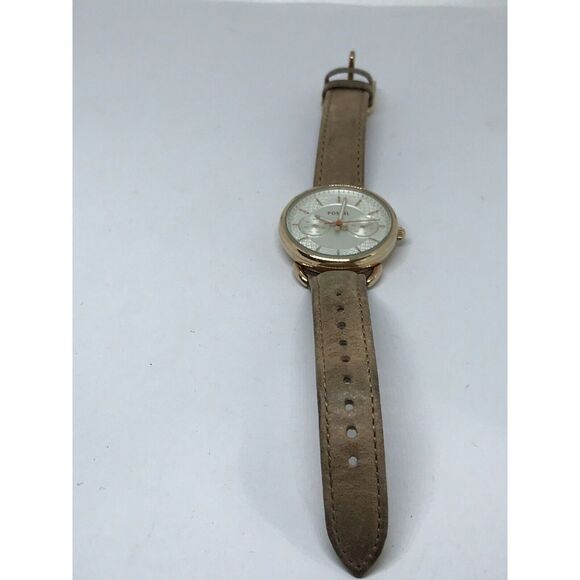Fossil Jewelry - Fossil ES4021 Tailor Women’s Light Brown Leather Analog Dial Genuine Watch Z847